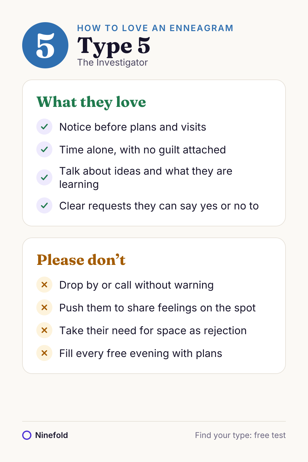 How to love an Enneagram Type 5: what they love and what to avoid